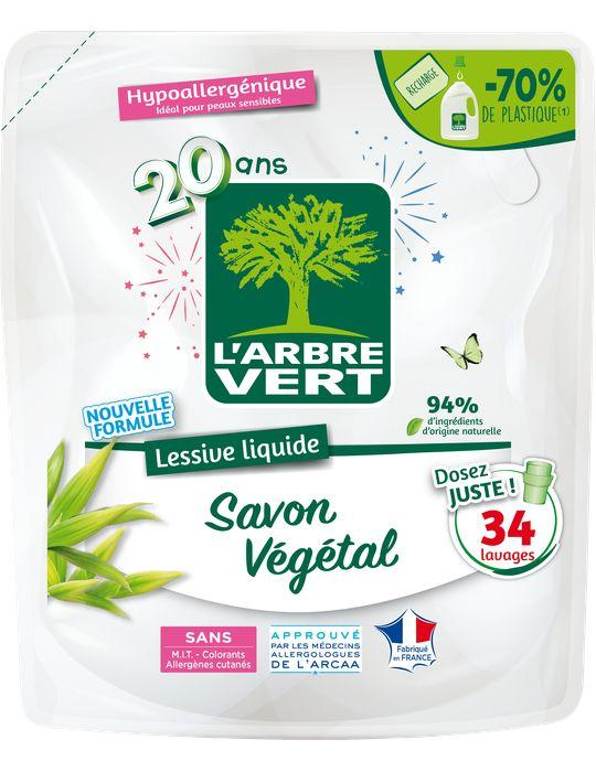 L'ARBRE VERT Náplň pracieho prostriedku s prírodným mydlom 1.53 l