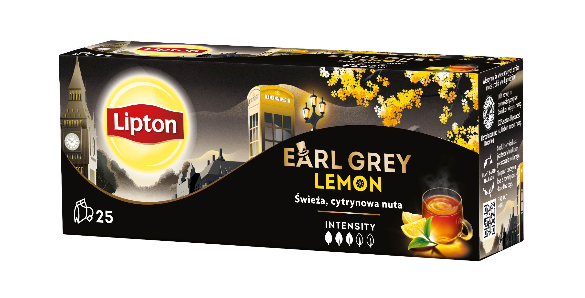 Lipton earl grey tea lemon 25x1,5g 37,5 g