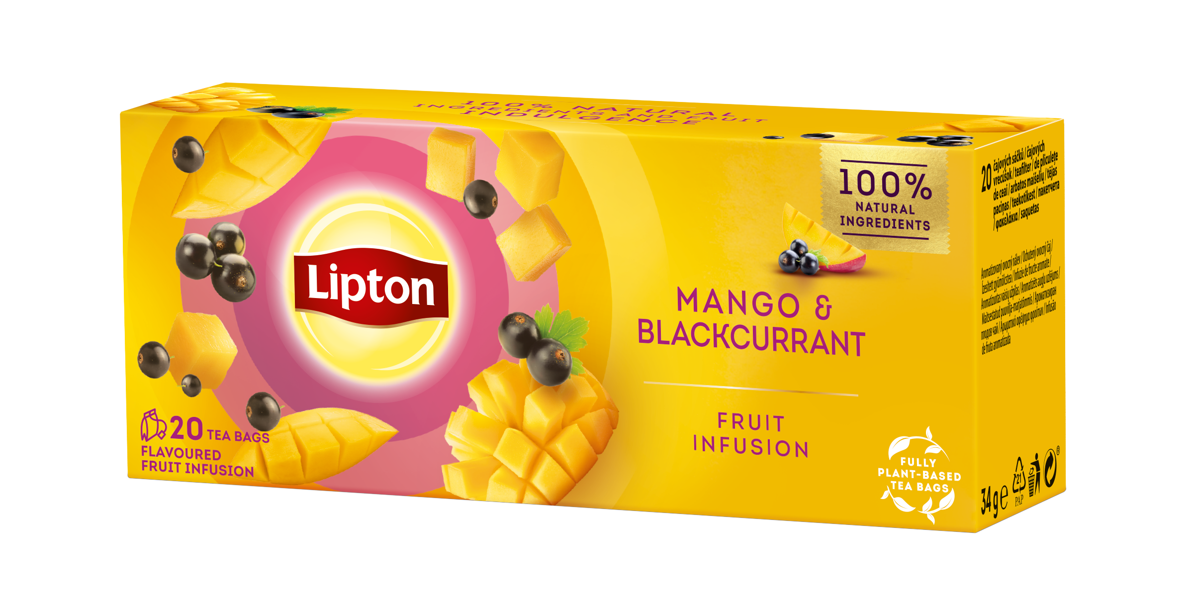Lipton mango-cierna ribezľa čaj 20x1,7g 34 g