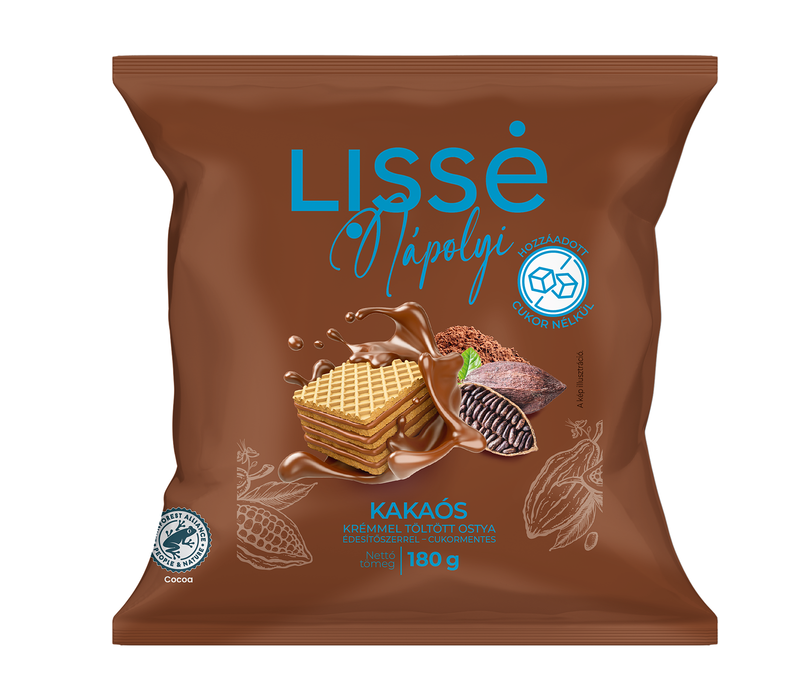 Lissé hcn kakaová plnená oblátka 180 g