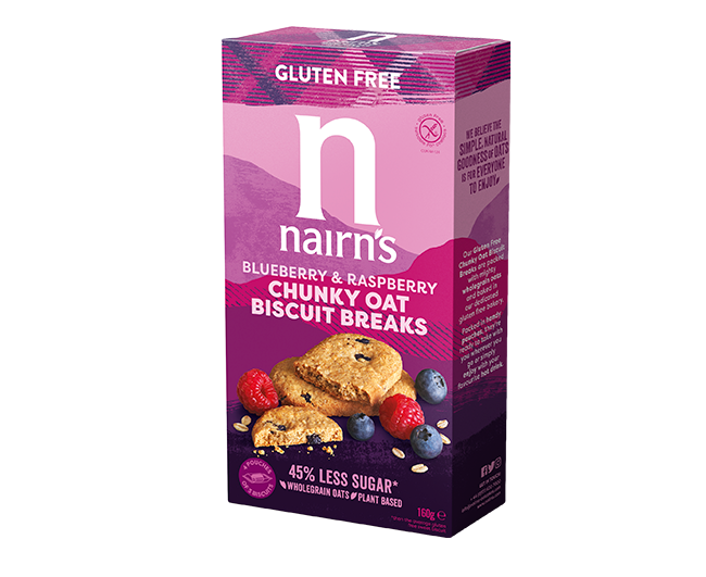Nairn's Ovesné sušienky s čučoriedkami a malinami 160 g