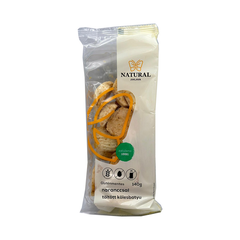 Natural Jihlava Bezlepkové jáhlové taštičky s pomarančovou náplňou 140 g