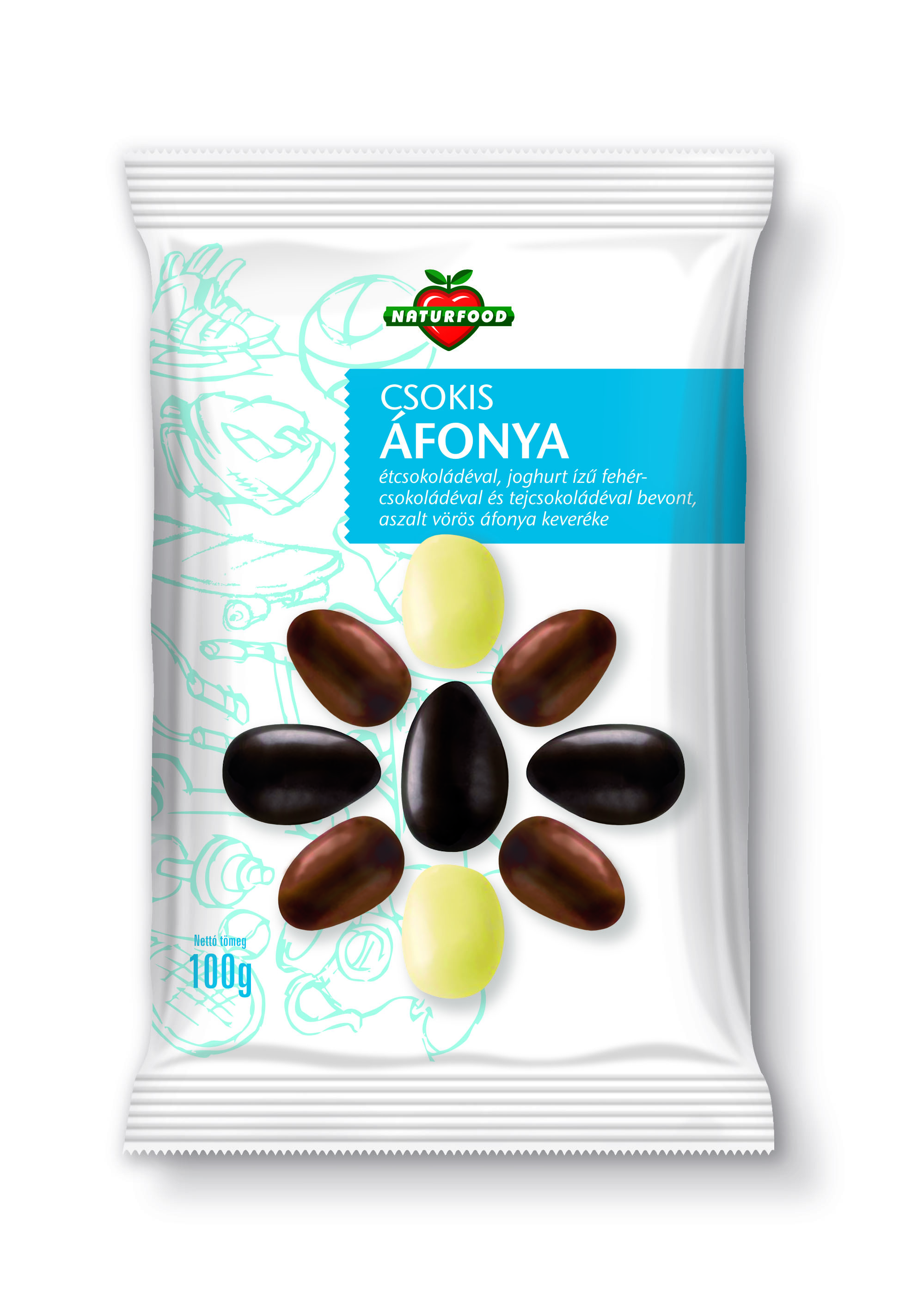 Naturfood čokoládové brusnice 100 g