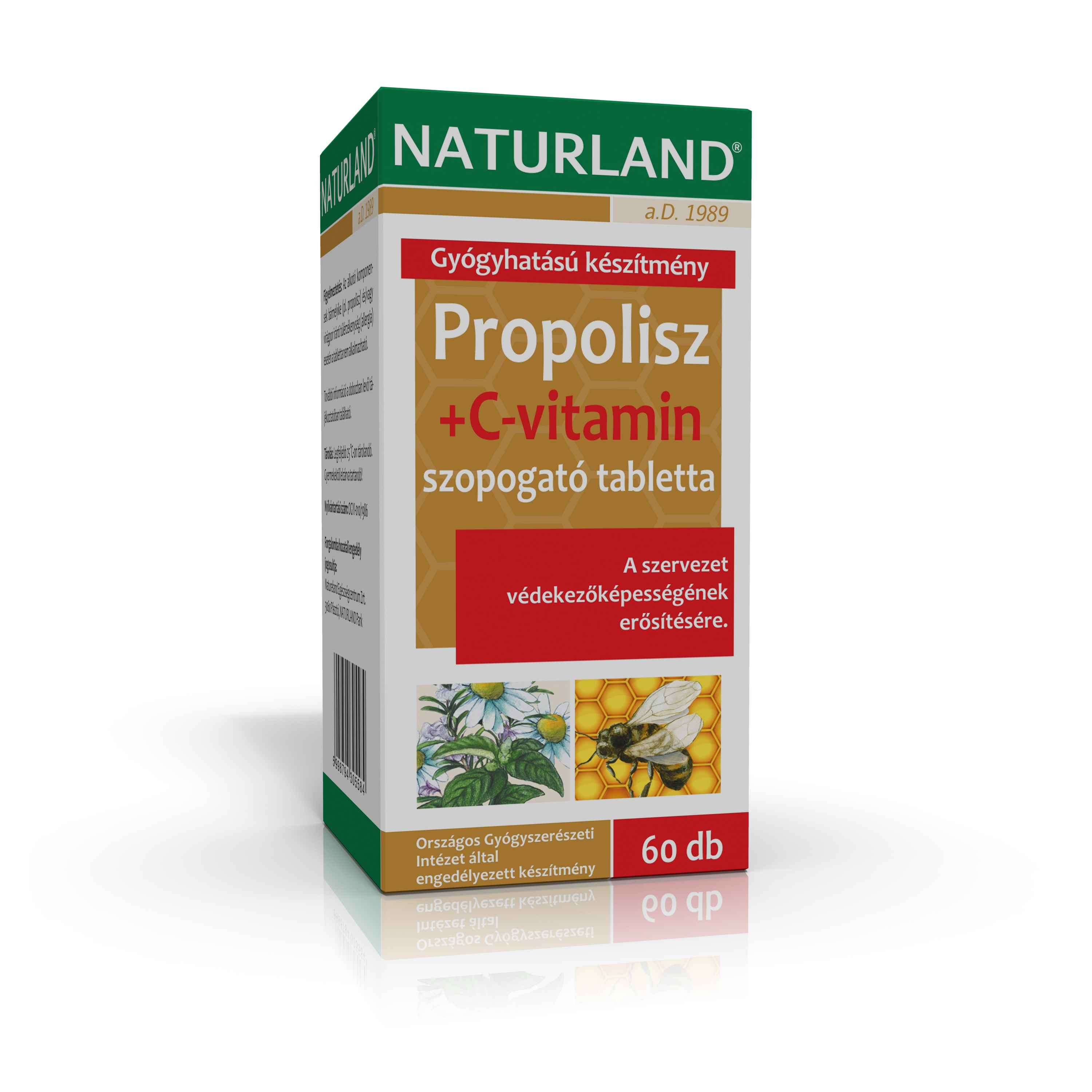 Naturland Propolis C-vitamín tablety 60 ks