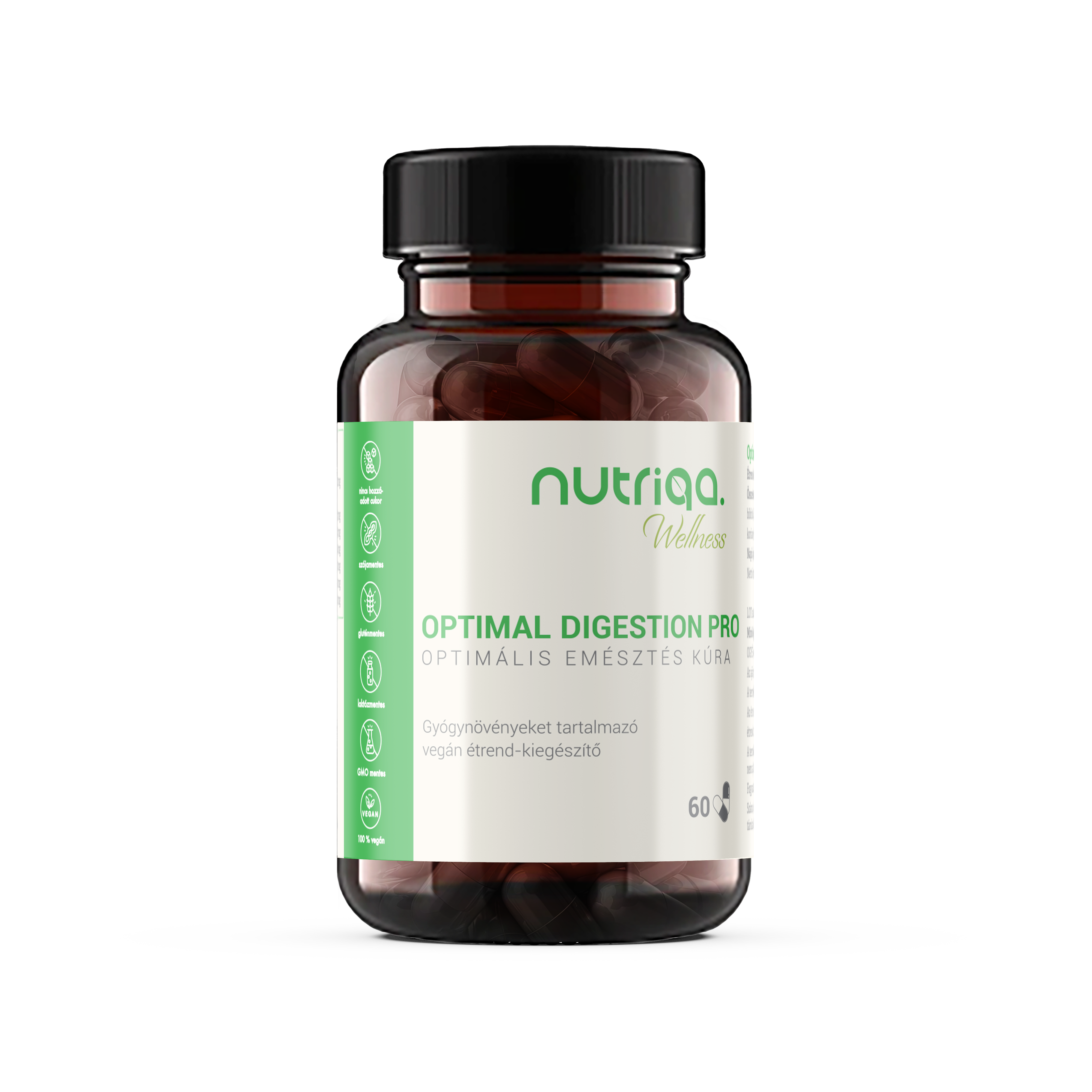Nutriqa optimálne trávenie kúra vegánske kapsuly, 60 tabliet