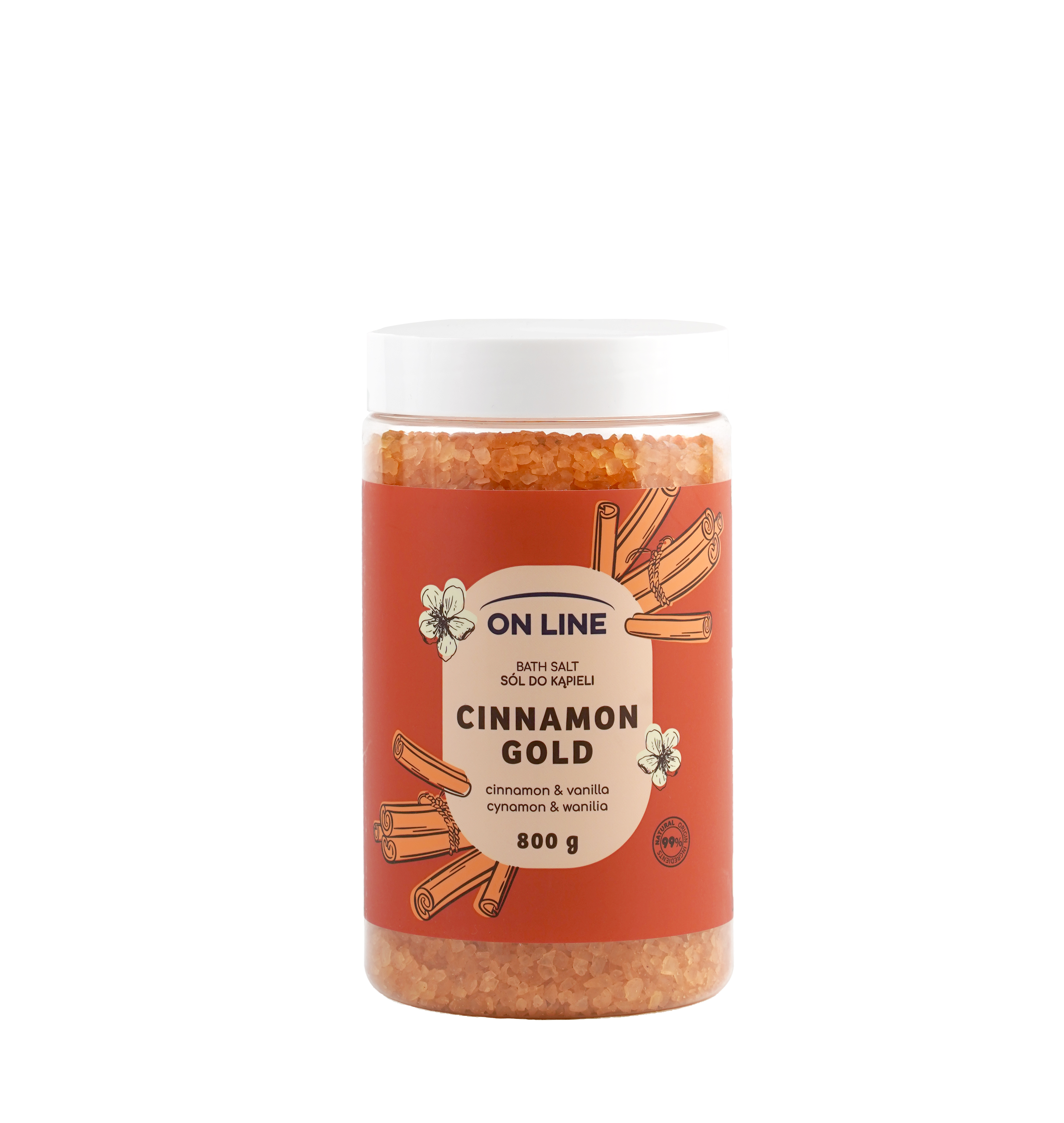 On Line Cynamónová relaxačná soľ do kúpeľa 800 g