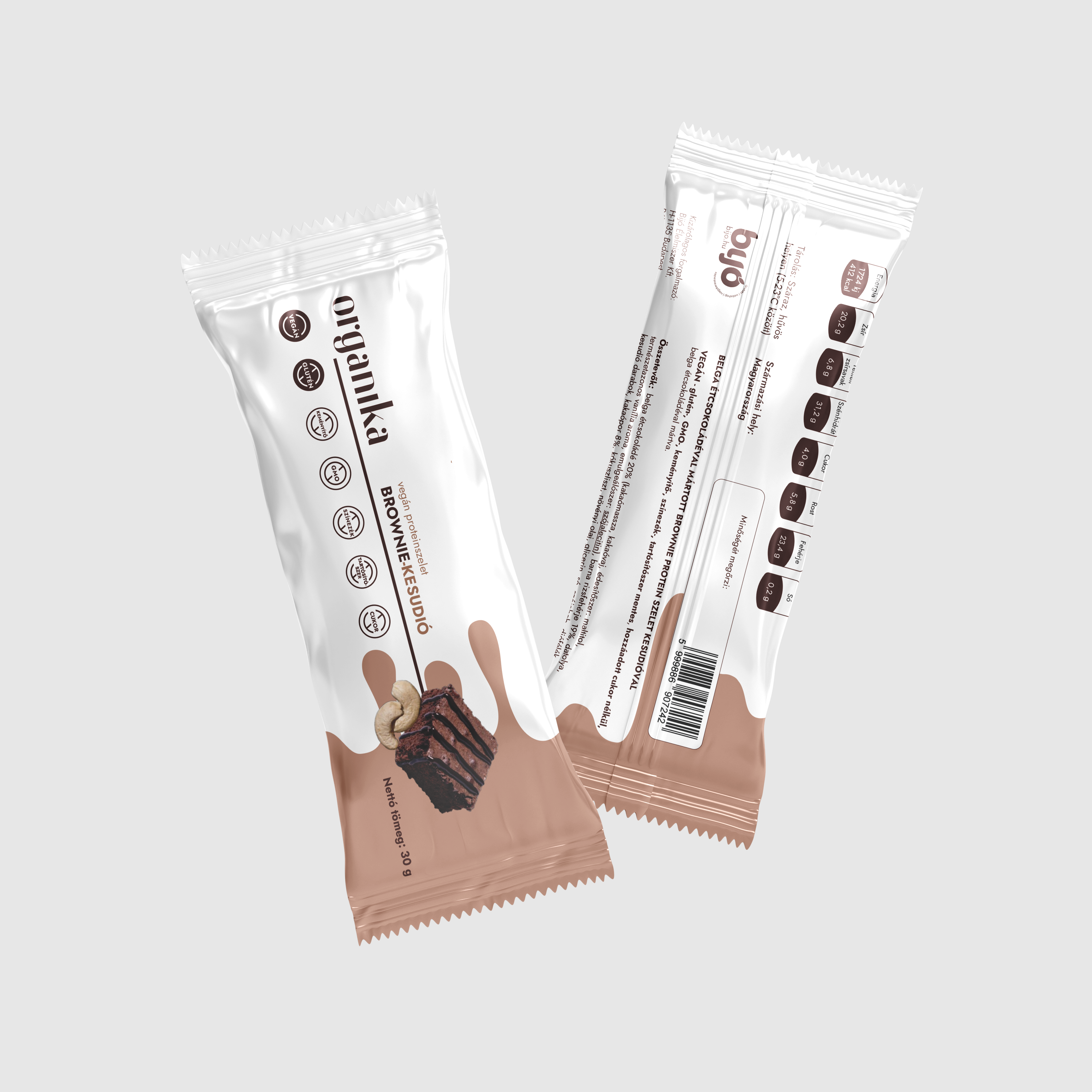 Organika vegán proteínová tyčinka brownie s kešu orieškami 30 g