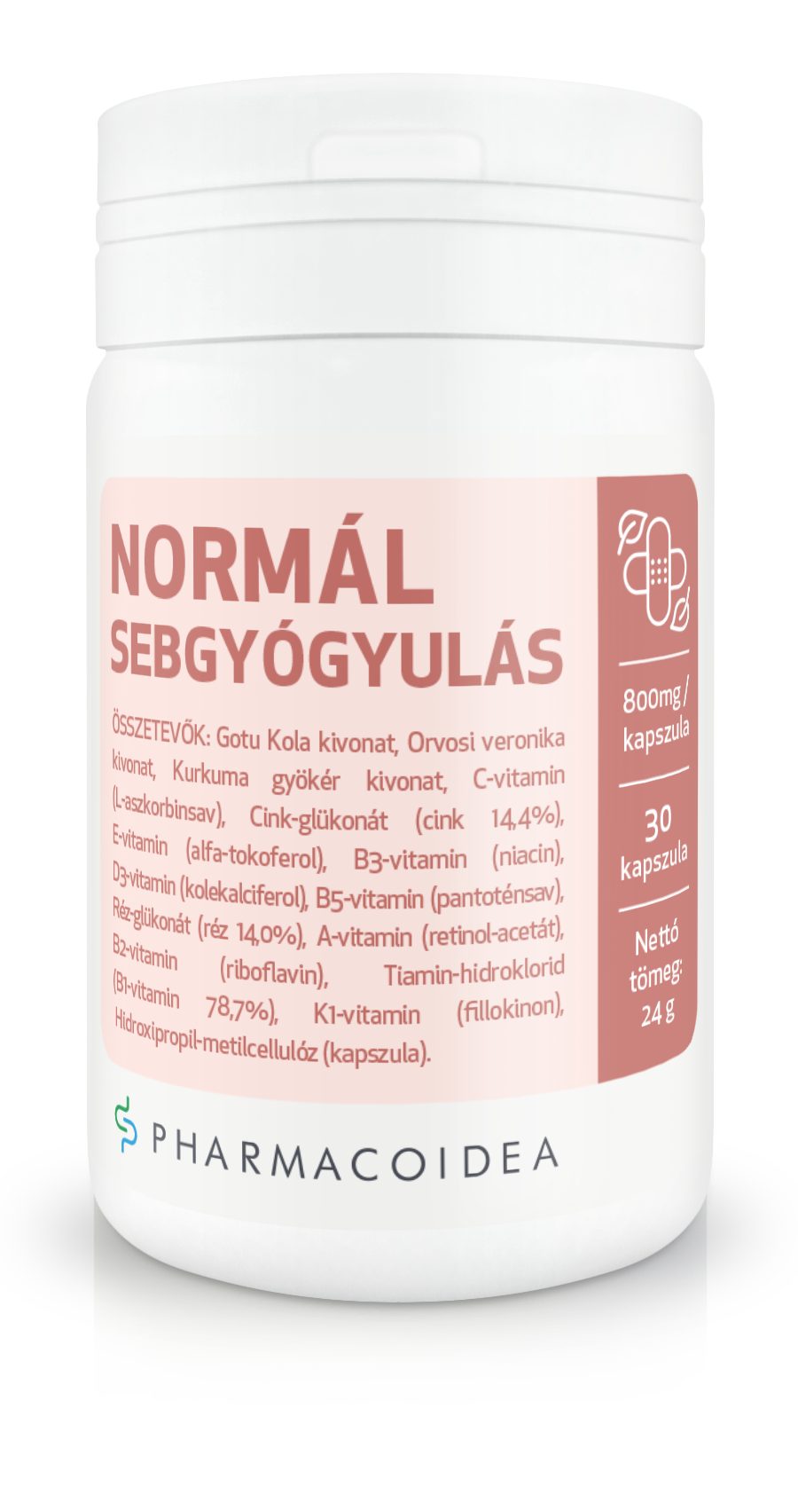 Pharmacoidea normálne hojenie rán kapsuly 30 ks