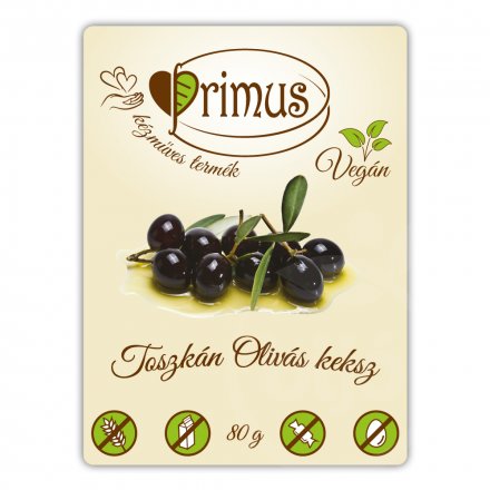 Vegánske olivové sušienky Primus 80 g