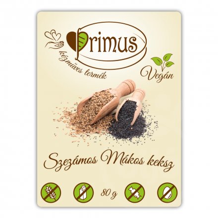 Primus vegán sezamovo-makový keks 80 g