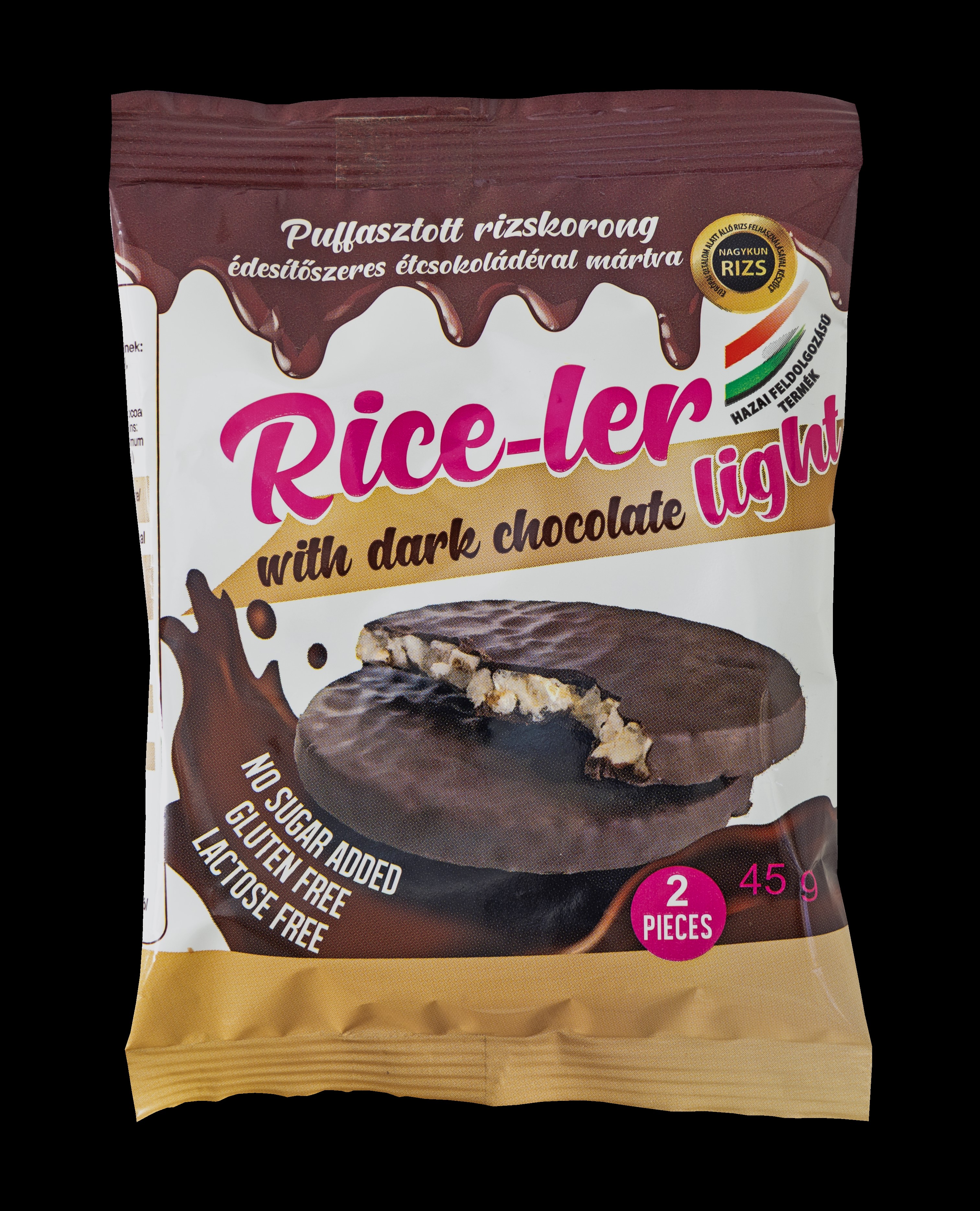 Rice-ler chýžkové ryžové koláče namočené v sladenej horkej čokoláde 45 g