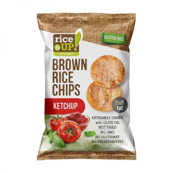 RiceUP! Chrumky z hnedej ryže s príchuťou kečupu 60 g