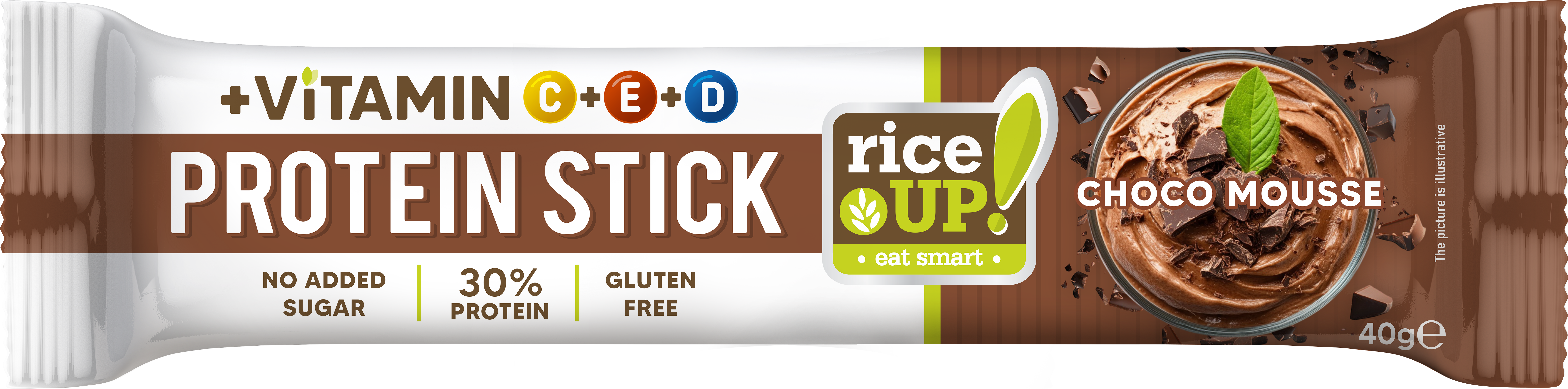Rice Up proteínová tyčinka s vitamínmi čokoládová mousse príchuť 40 g