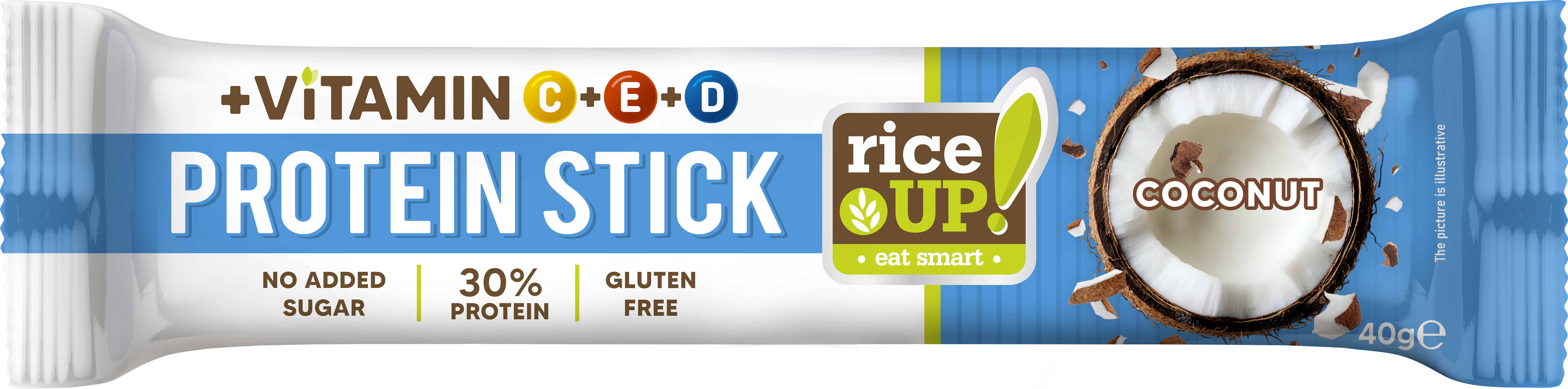 Rice Up proteínová tyčinka s vitamínmi kokosová príchuť 40 g