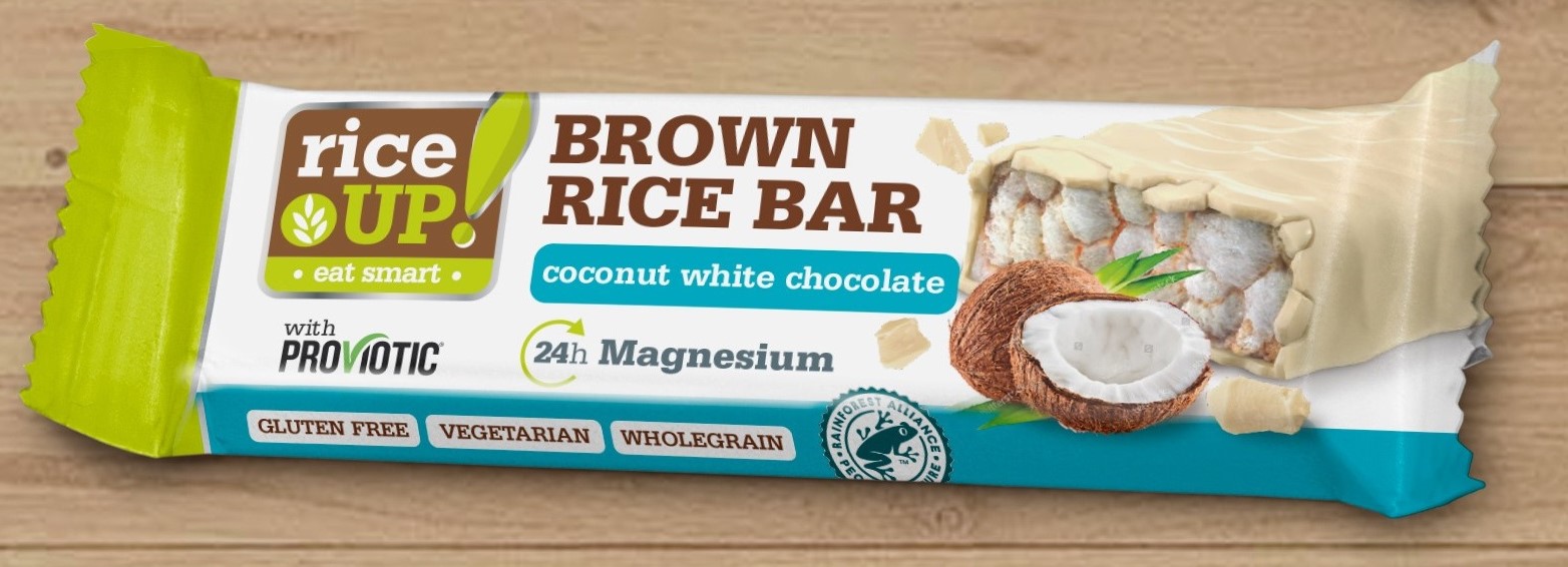 RiceUP! Ryžová tyčinka s kokosom a bielou čokoládou 18 g