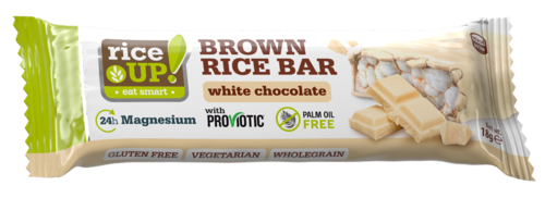 RiceUP! Tyčinka z hnedej ryže s bielou čokoládou 18 g