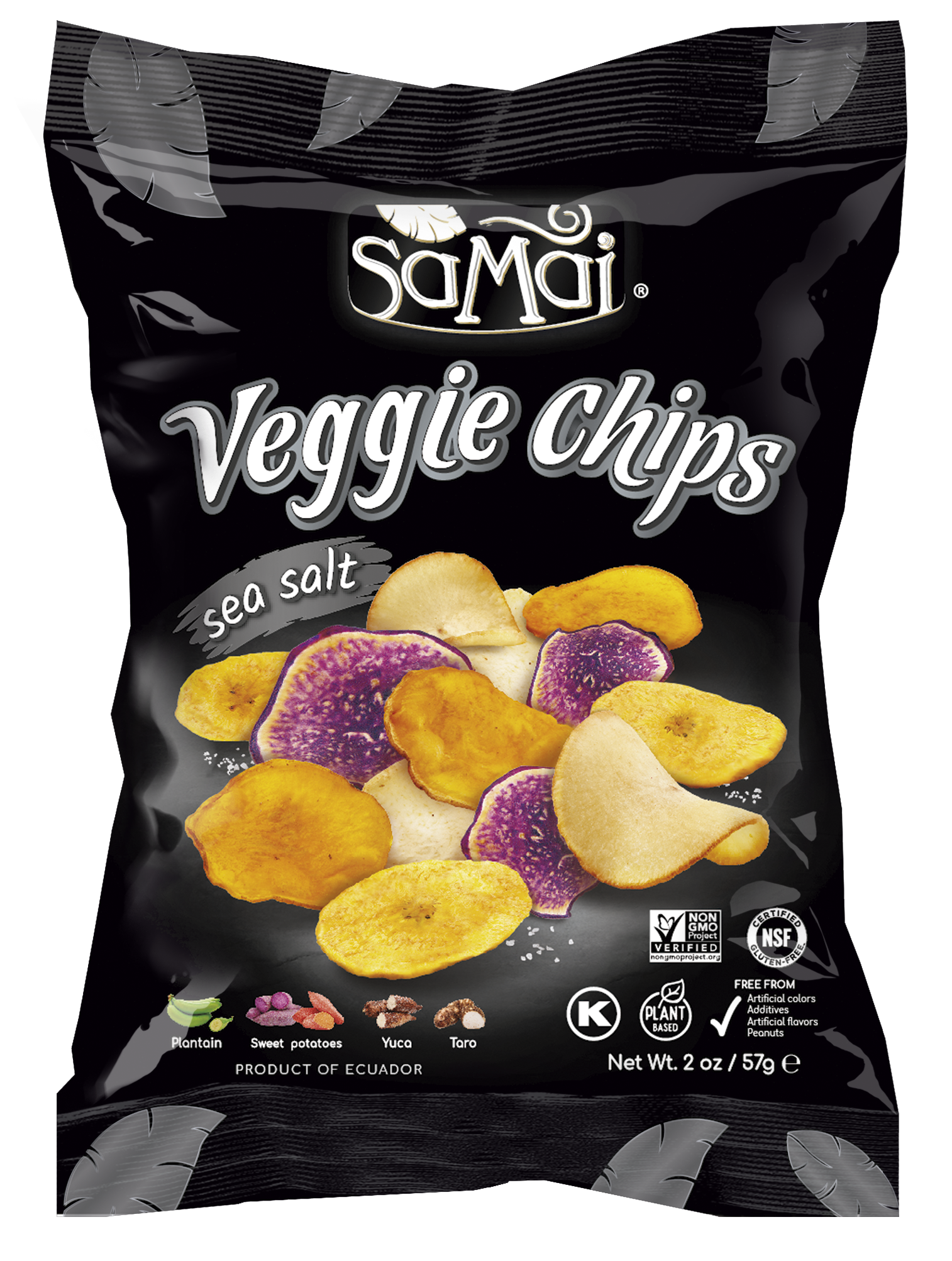 Samai chipsy z plantainu a zeleniny s morskou soľou 57 g