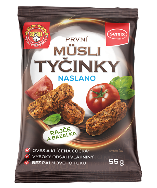 Semix bezlepkové müsli snacky paradajka-bazalka 55 g