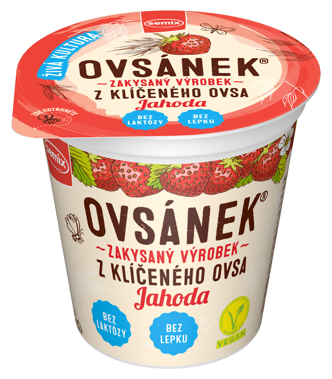 Semix ovsený vegánsky jogurt s príchuťou jahody 160 g