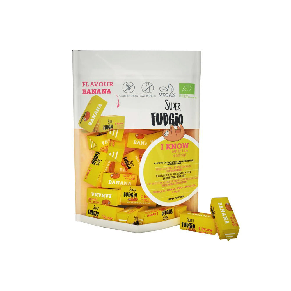 Super fudgio bio bezmliečna karamelka banánová 150 g