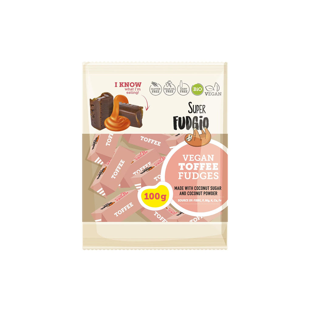 Super fudgio bio vegánske karamelové toffee 100 g