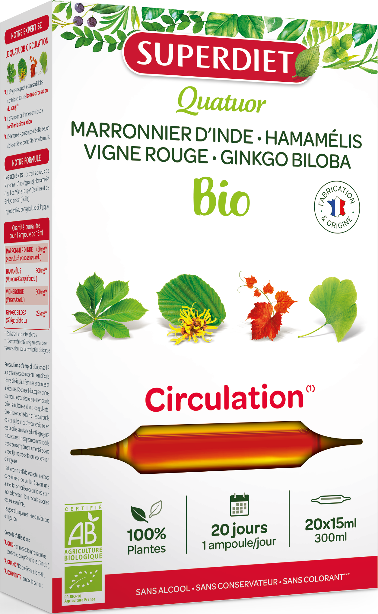Superdiet circulation – na podporu krvného obehu ampulka 20x15ml 300 ml