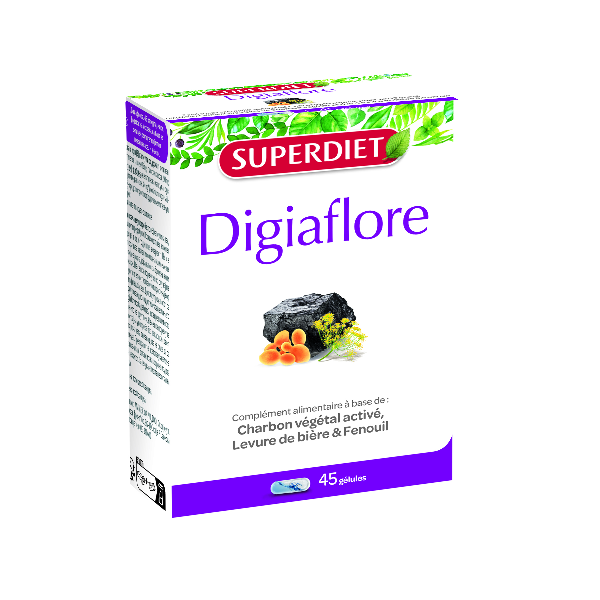 Superdiet digiaflore - kapsula pre komfortnejšie trávenie 45 ks