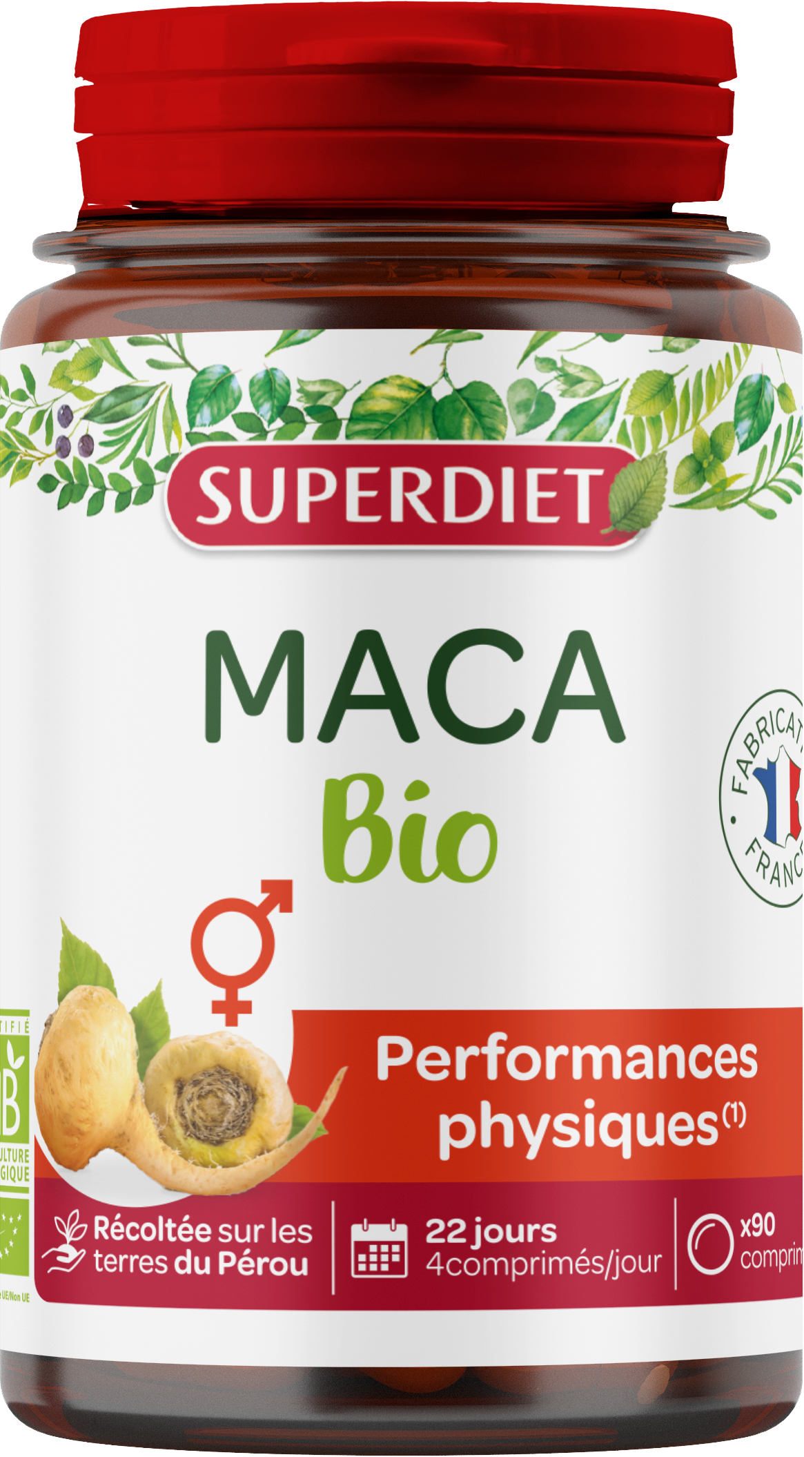 Superdiet maca tablety na podporu fyzického a duševného výkonu, vitality 90 ks