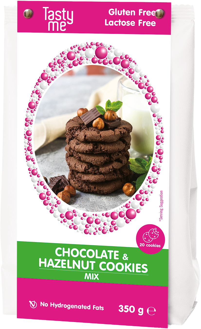 Tasty Me bezlepkový a bezlaktózový čokoládovo-orieškový sušienkový mix 350 g