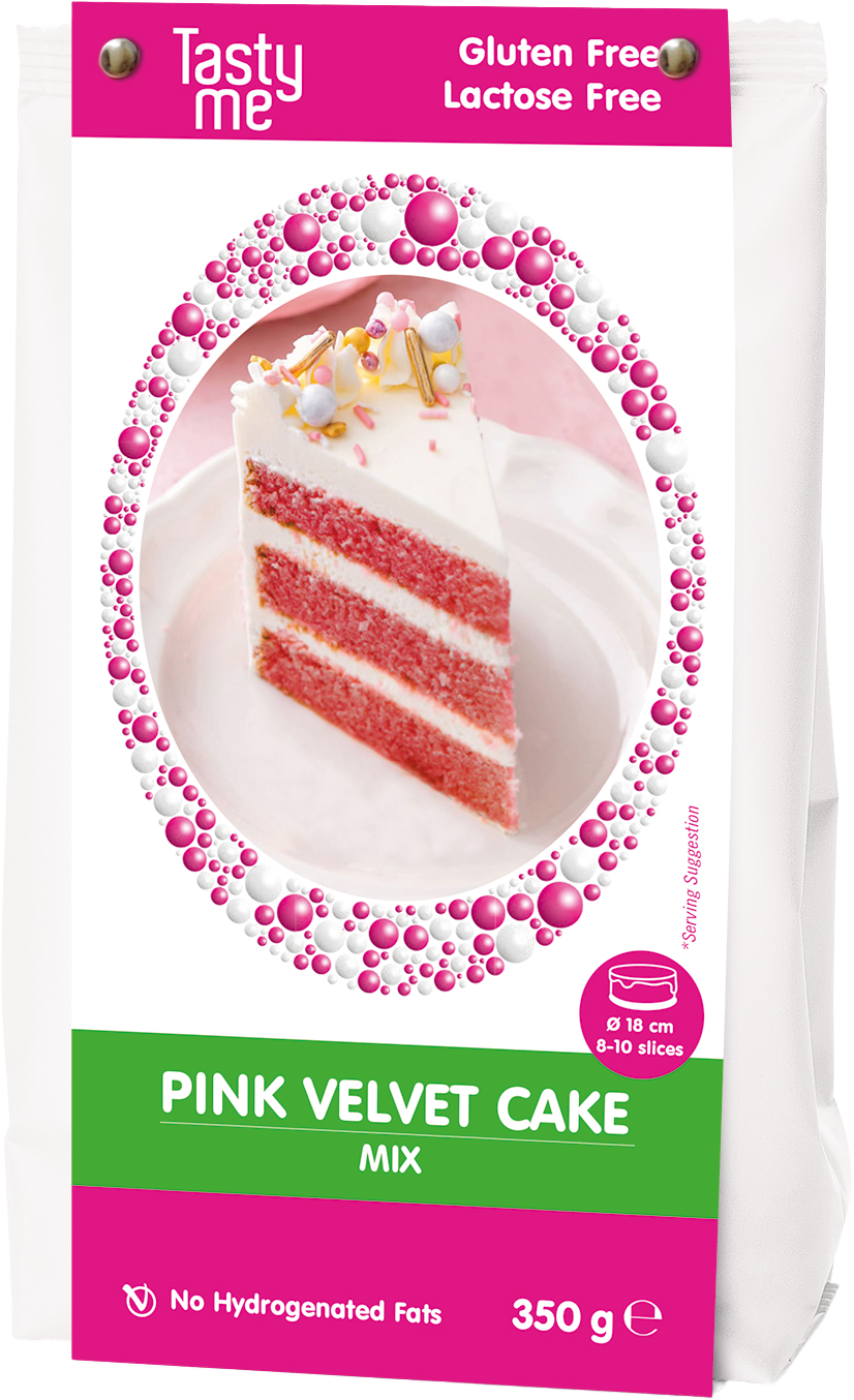 Tasty Me bezlepková a bezlaktózová ružová zamatová tortová zmes 350 g