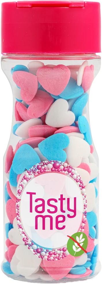 Tasty Me bezlepkový cukrový tortový dekor mix srdiečka 50 g