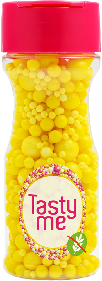 Tasty Me bezlepkový cukrový korálkový mix torto dekorácia žltý 70 g
