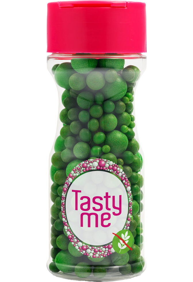 Tasty Me bezlepkový mix cukrových guličiek na torty tmavozelený 70 g