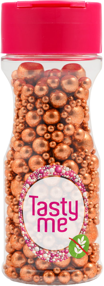 Tasty Me bezlepkové metallic pearls tortová dekorácia mix medená 75 g