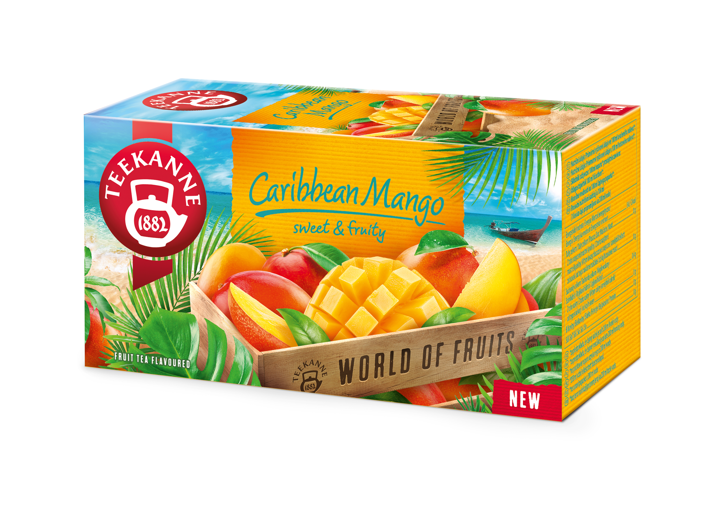 Teekanne World of Fruits ovocný čaj s príchuťou karibského manga 20 x 2,25 g, 45 g