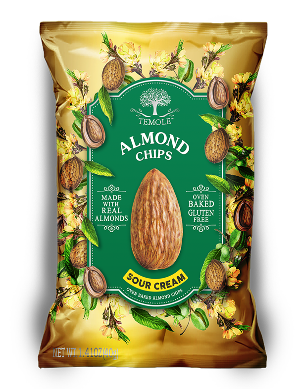 Temole mandľové chipsy s príchuťou kyslej smotany a cibule 40 g