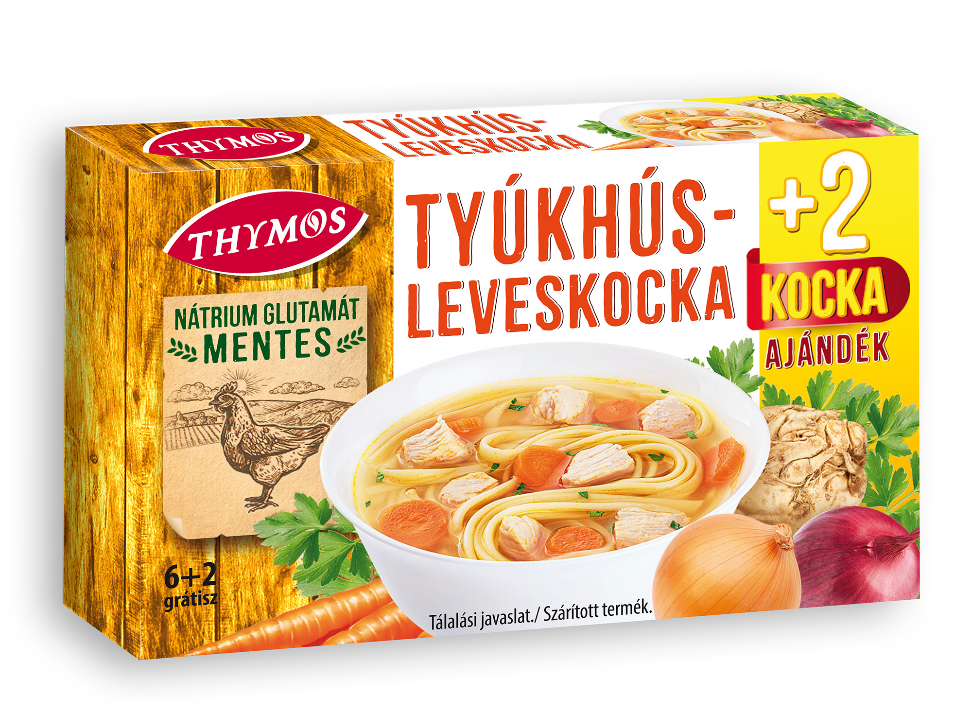 Thymos bujónová kocka bez mäsa, 6+2 grátis 80 g