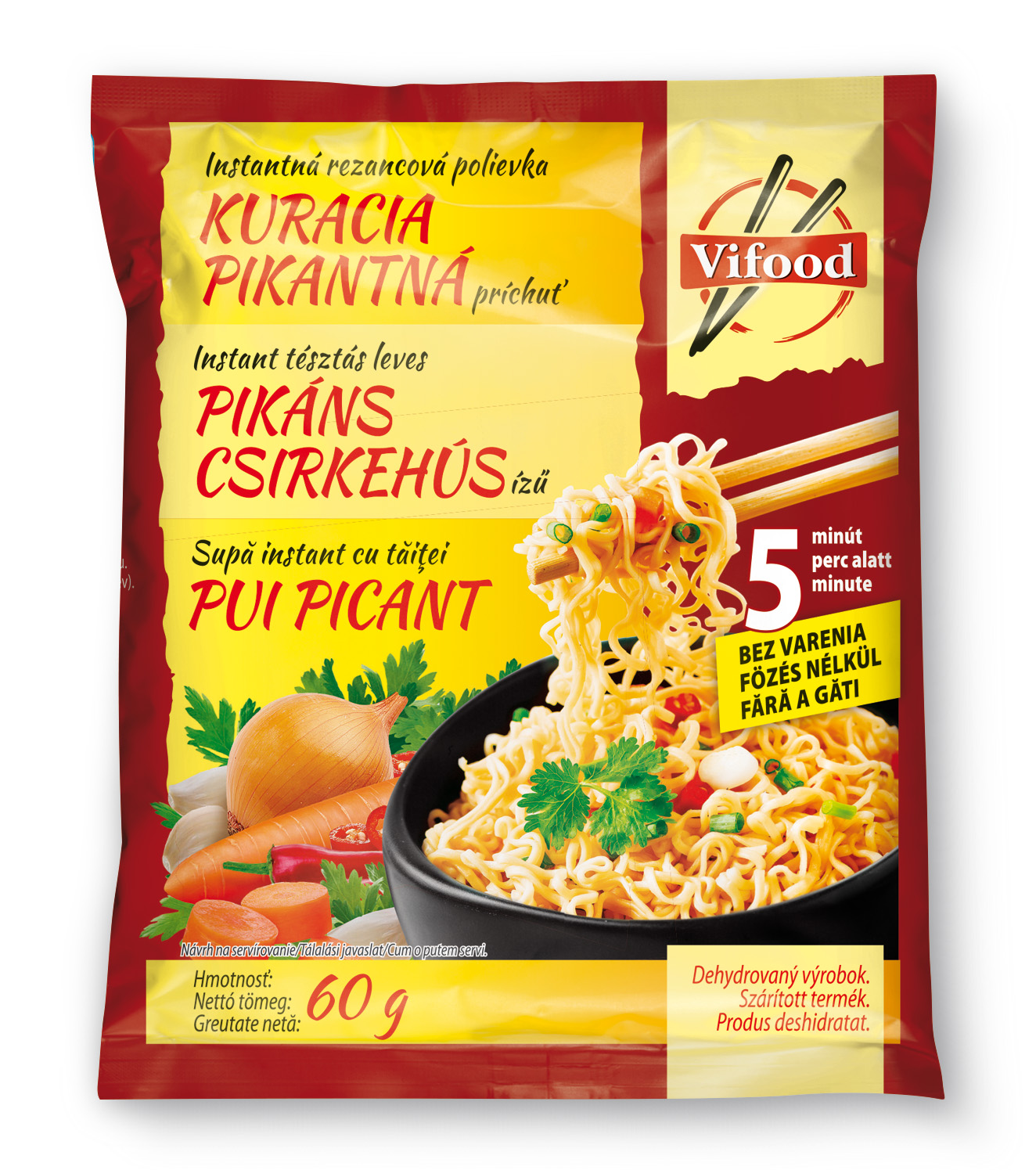 Thymos vifood instantné polievky pikantná kuracia chuť 60 g