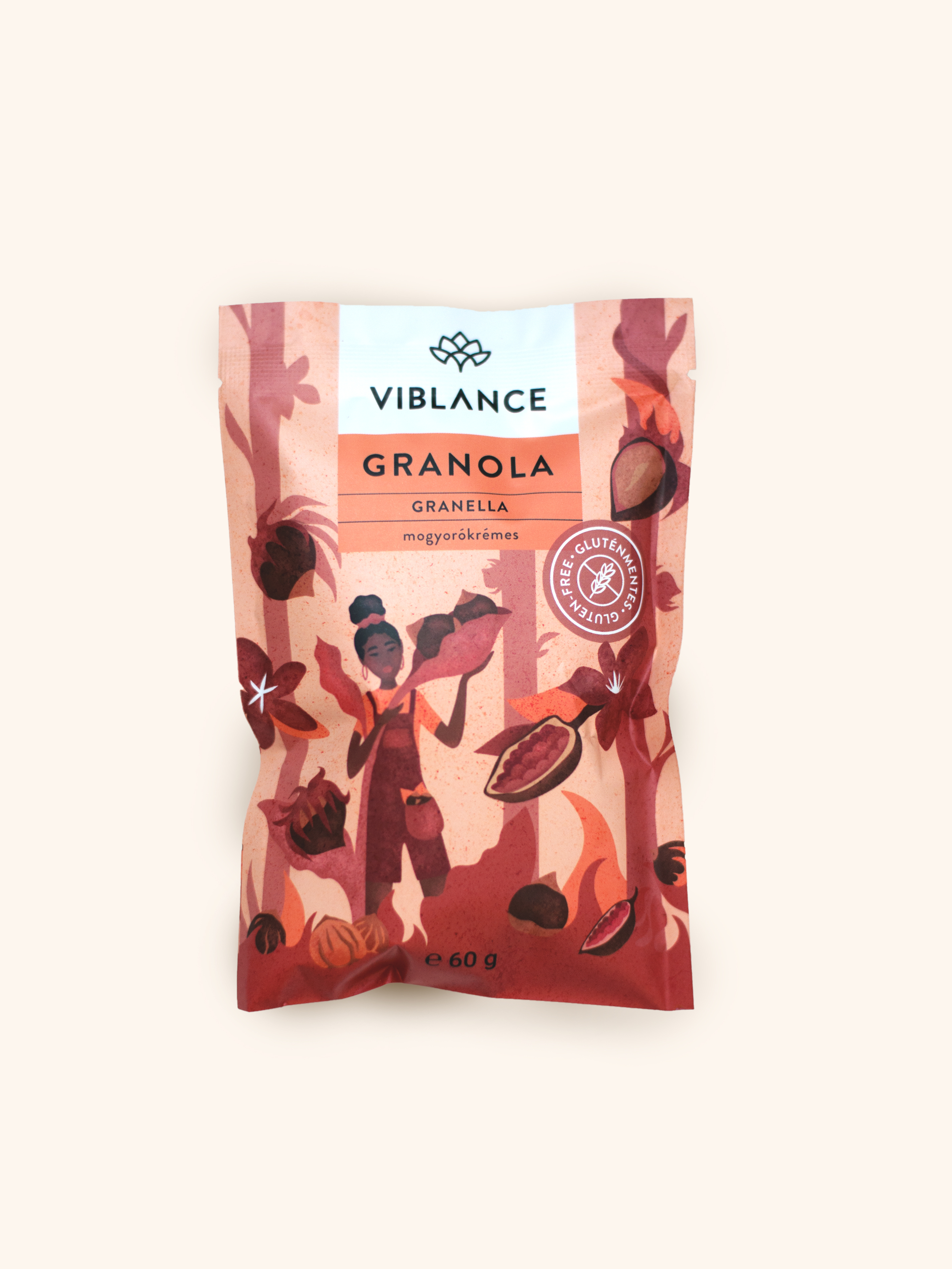 Viblance Chrumkavá Granola s Lieskovými Orieškami a Čokoládou 60 g