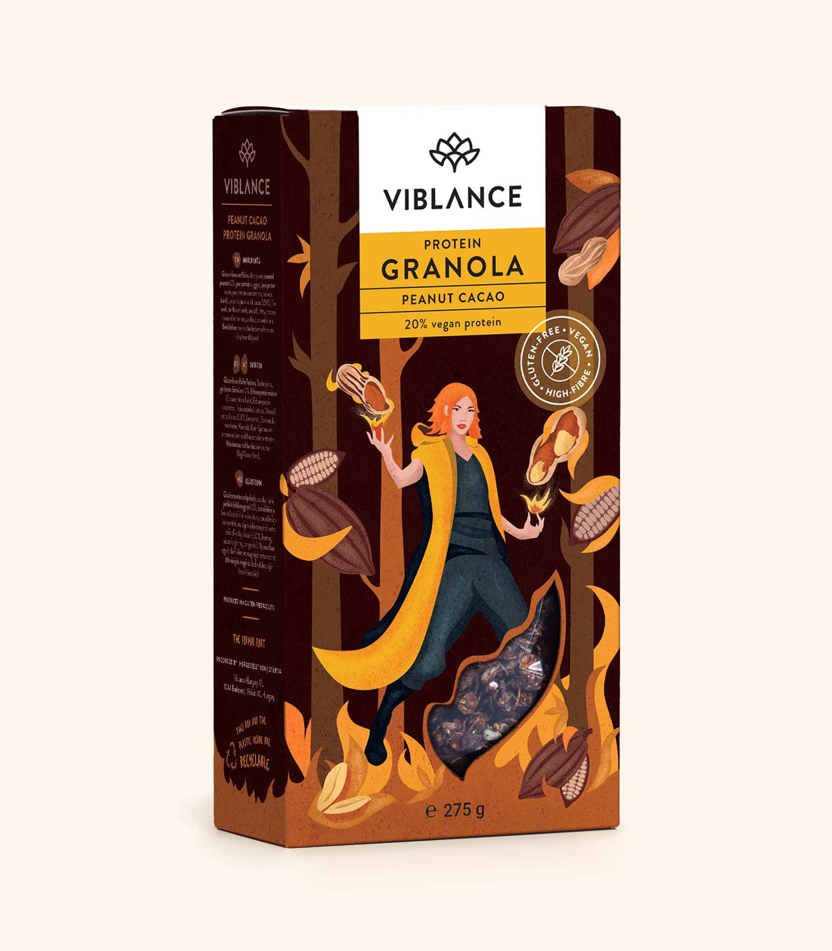 Viblance proteínová granola s arašidovou a kakaovou príchuťou 275 g